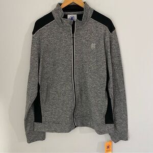 American Rag AR84 Performance Gray Black Wicking Sweater Jacket XXL